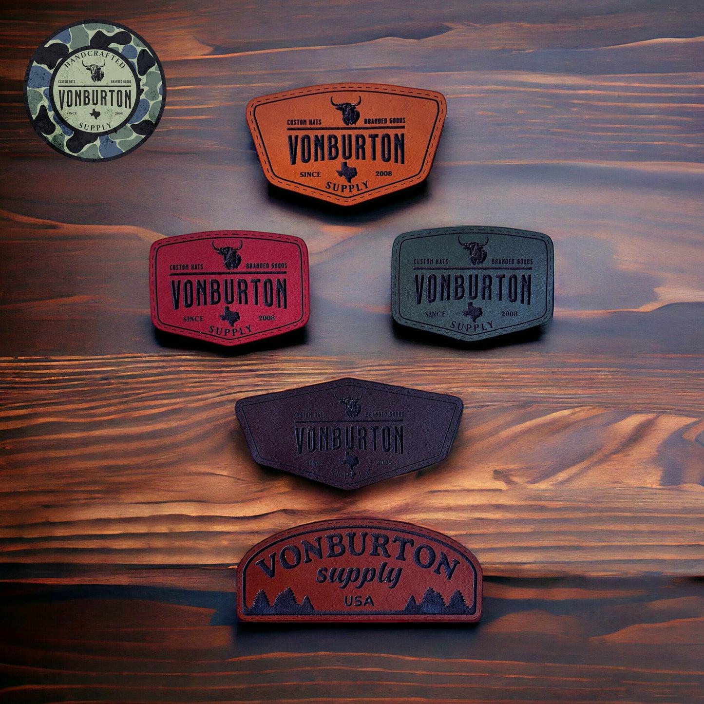 Custom Leather Hat Patches Custom Leather Hat Patches Von Burton Supply