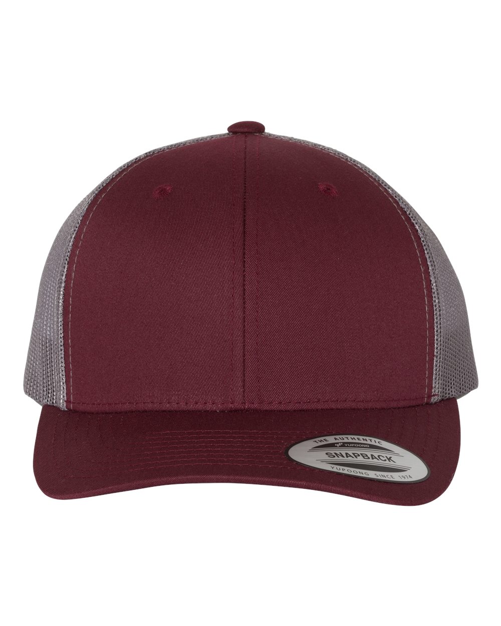 Yupoong Classics Retro Trucker Patch Hat Camo Hat Yupoong Maroon/Grey
