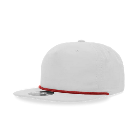 Custom Decky 6032 Leather Patch Rope Hats Rope Hat Decky White/Red