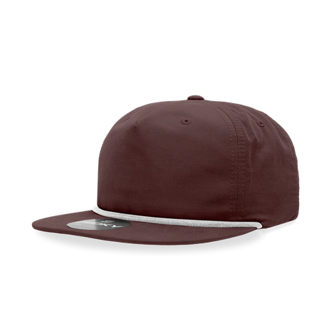 Custom Decky 6032 Leather Patch Rope Hats Rope Hat Decky Maroon/White