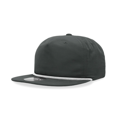 Custom Decky 6032 Leather Patch Rope Hats Rope Hat Decky Charcoal/White
