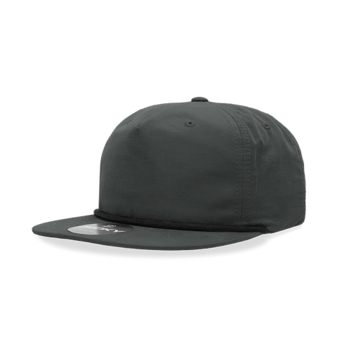 Custom Decky 6032 Leather Patch Rope Hats Rope Hat Decky Charcoal/Black