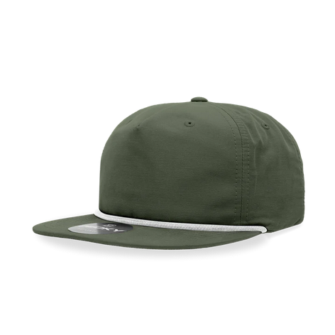 Custom Decky 6032 Leather Patch Rope Hats Rope Hat Decky Olive/White