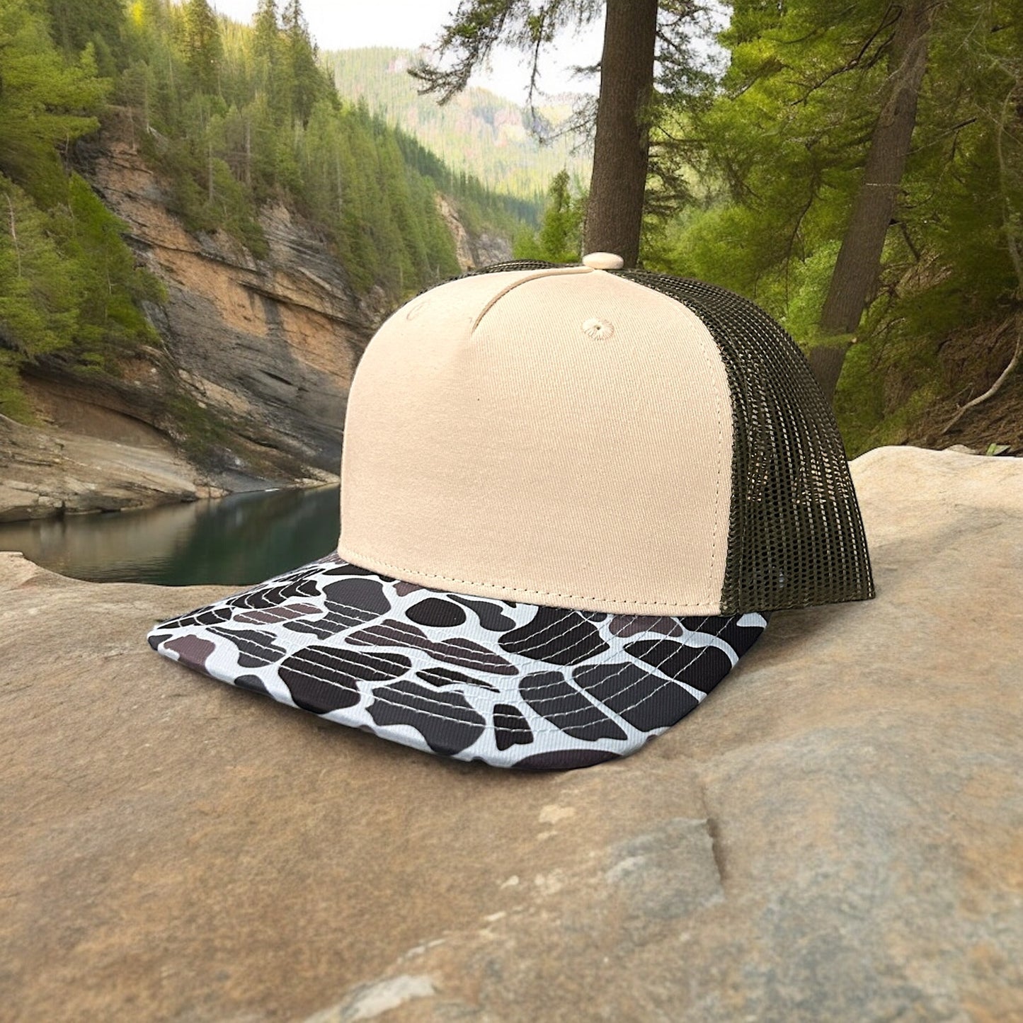 Duck Camo Leather Patch Hat Ponderosa Von Burton Supply
