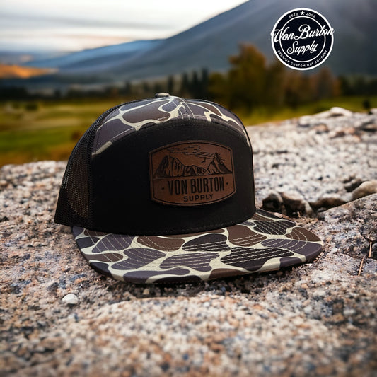 Classic Duck Camo 7 Panel Trucker Hat Granite Creeper Camo Hat Von Burton Supply