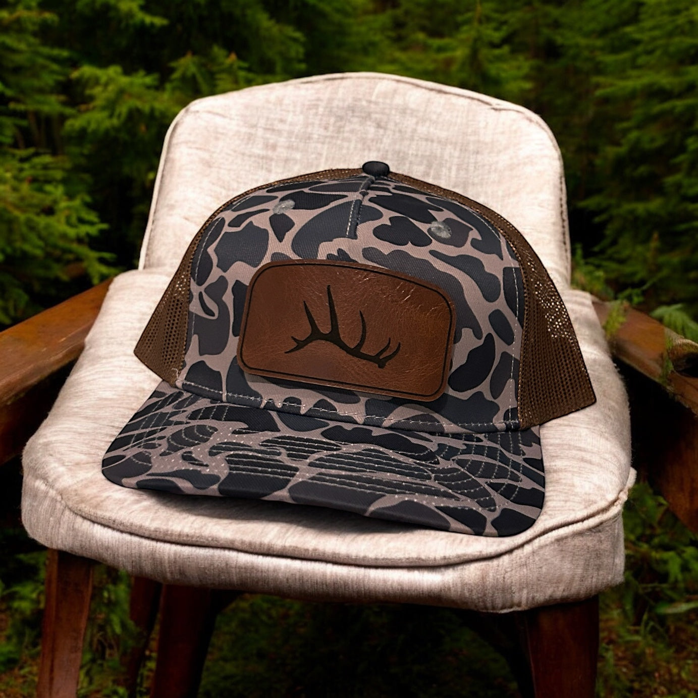 Elk Ridge Duck Camo Hat Elk Antler Leather Patch Texas Leather Patch Hats Von Burton Supply