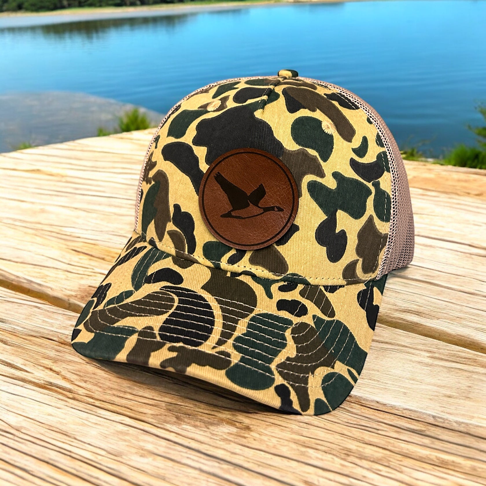 Vintage Duck Camo Leather Patch Aspen Hat Camo Hat Von Burton Supply
