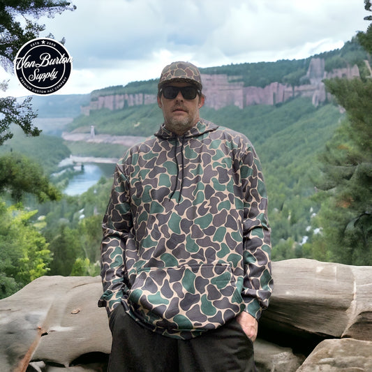 Vintage Duck Camo Hoodie Rocky Creeper  Von Burton Supply M