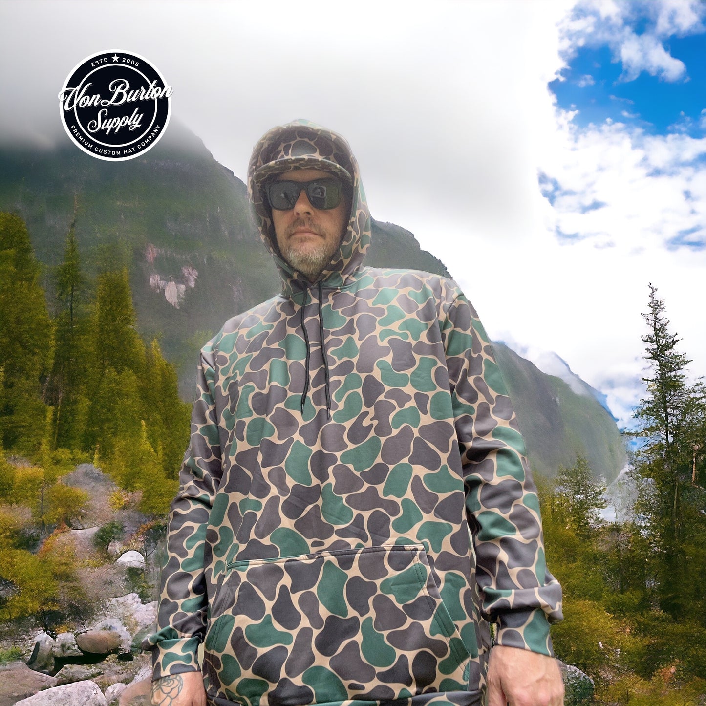 Vintage Duck Camo Hoodie Rocky Creeper  Von Burton Supply