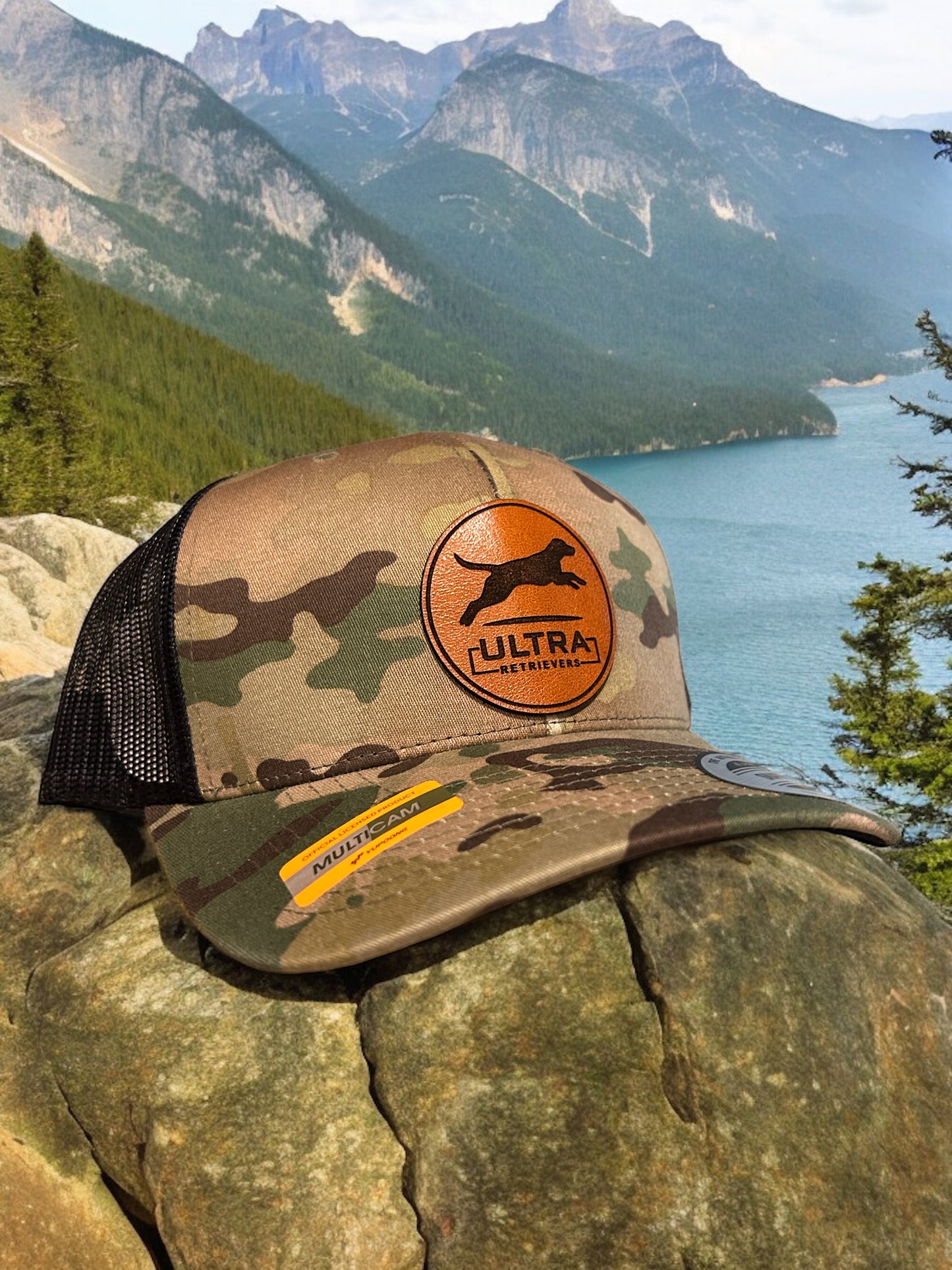 Yupoong 6606 Multicam Leather Patch Hats Camo Hat Yupoong
