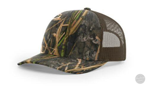 Richardson 112 P Leather Patch Hat Von Burton Supply Mossy oak Habitat Brown