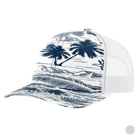 Richardson 112 P Leather Patch Hat Von Burton Supply Navy White Island