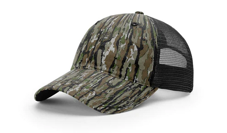 Richardson 111 P Leather Patch Trucker Hat Von Burton Supply Co. Real Tree Original/Black