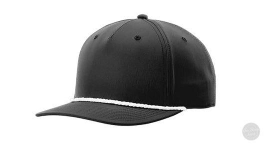 Richardson 258 FP Rope Leather Patch Hats Von Burton Supply Black