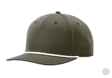 Richardson 258 FP Rope Leather Patch Hats Von Burton Supply Dark Olive