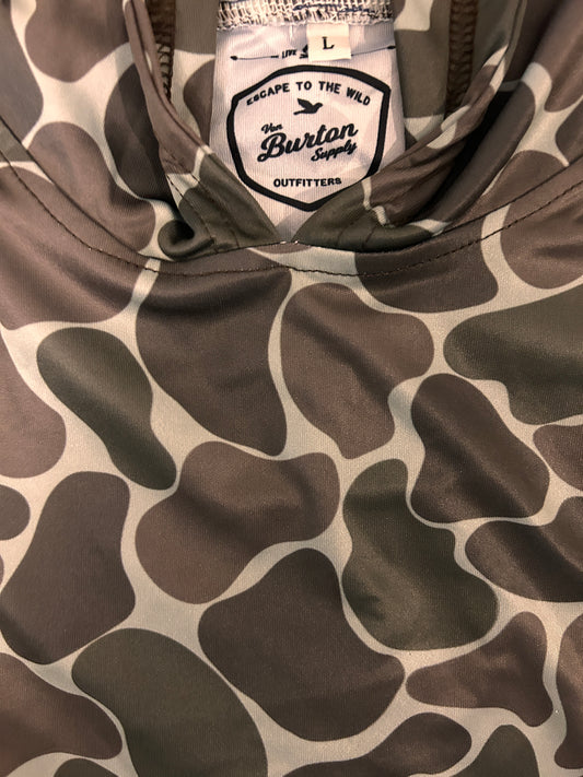 Stone Creeper  Duck Camo Longsleeve Hooded Shirt Duck Camo Long-sleeve Hooded Shirt Von Burton Supply