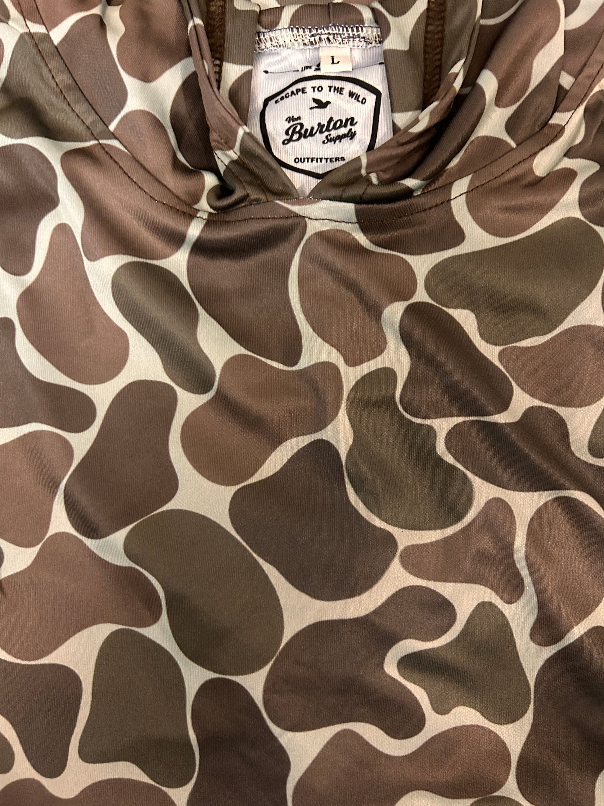Stone Creeper  Duck Camo Longsleeve Hooded Shirt Duck Camo Long-sleeve Hooded Shirt Von Burton Supply