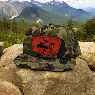 Vintage Duck Camo Rope Hat Platte  Von Burton Supply
