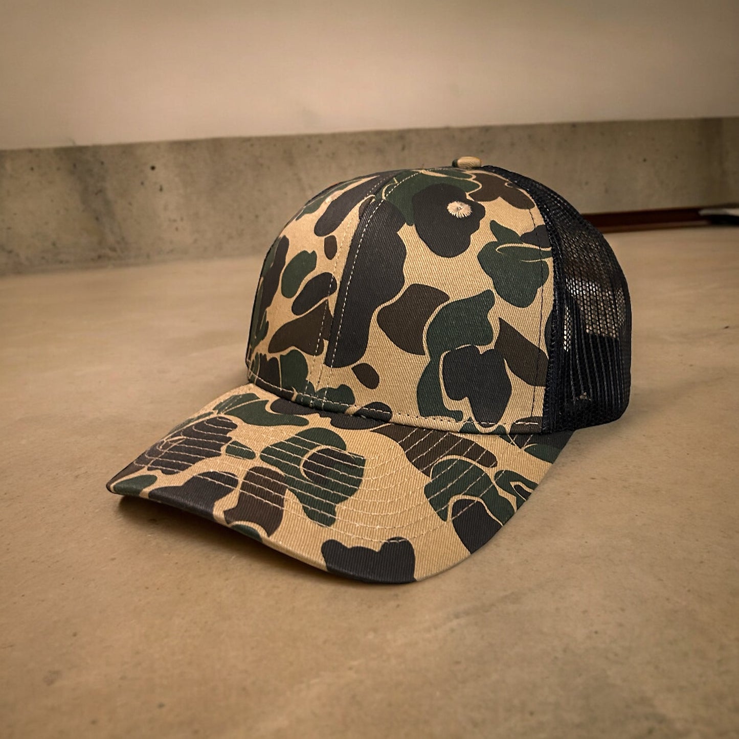 Retro Duck Camo 6 Panel Trucker Hat Platte River Camo Hat Von Burton Supply
