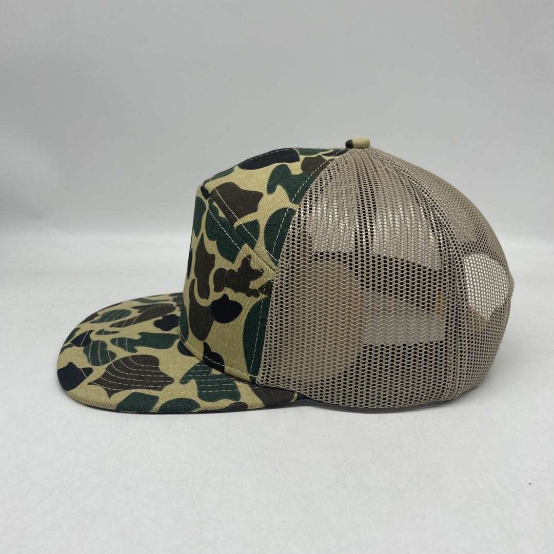Custom Duck Camo 7 Panel Leather Patch Hat Aspen Hat Von Burton Supply