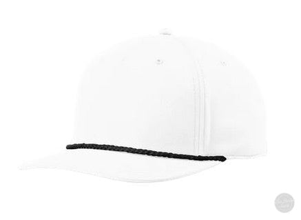 Richardson 258 FP Rope Leather Patch Hats Von Burton Supply White/Black