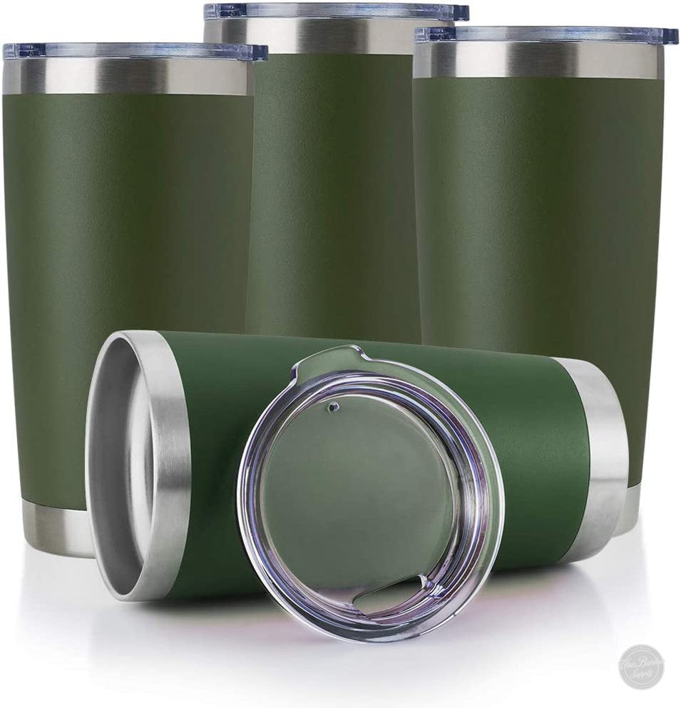 Custom Engraved 20 oz Tumblers Von Burton Supply Army Green
