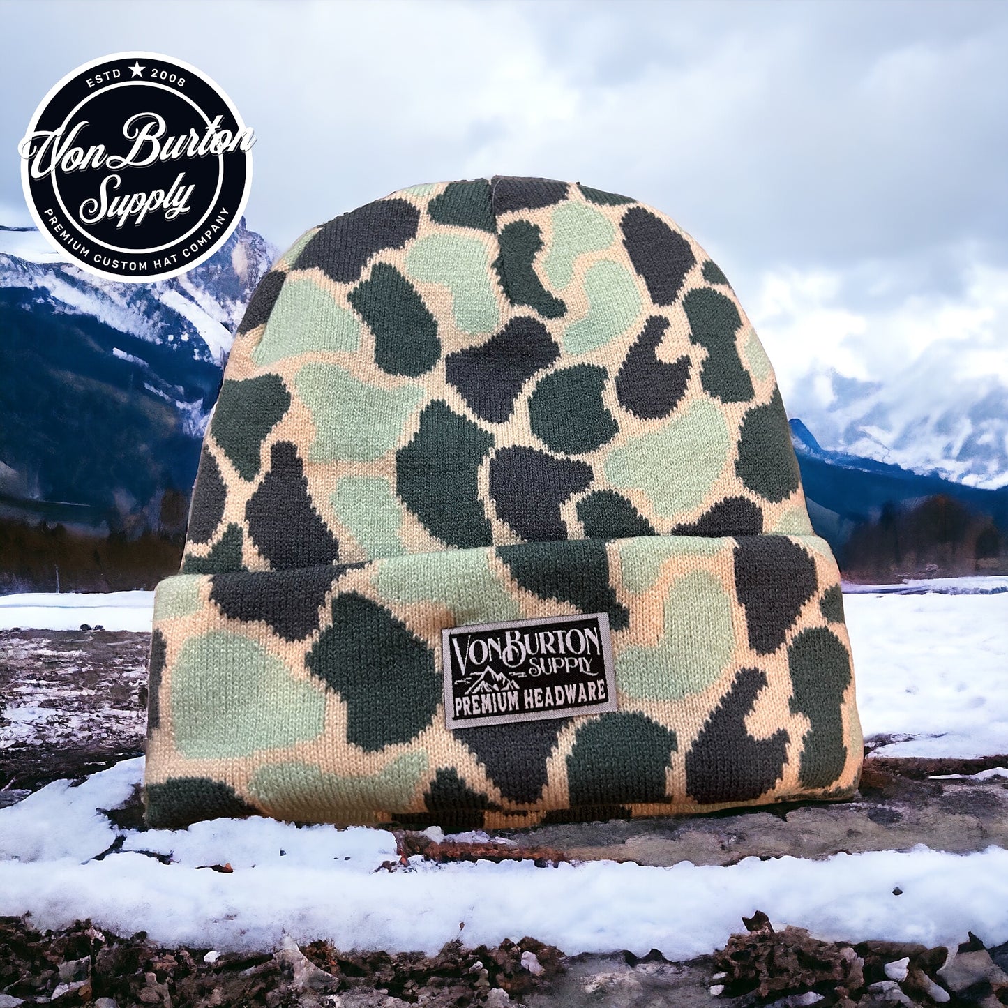 Old School duck camo beanie, Camo beanie, old school duck camo beanie, retro camo beanie, classic camo beanie, beanie, knitted camo beanie, hunting beanie, men's beanie, men's camo beanie, camouflage beanie, beanie camo, camo beanie, knitted camo beanie, hunting beanie, beanie