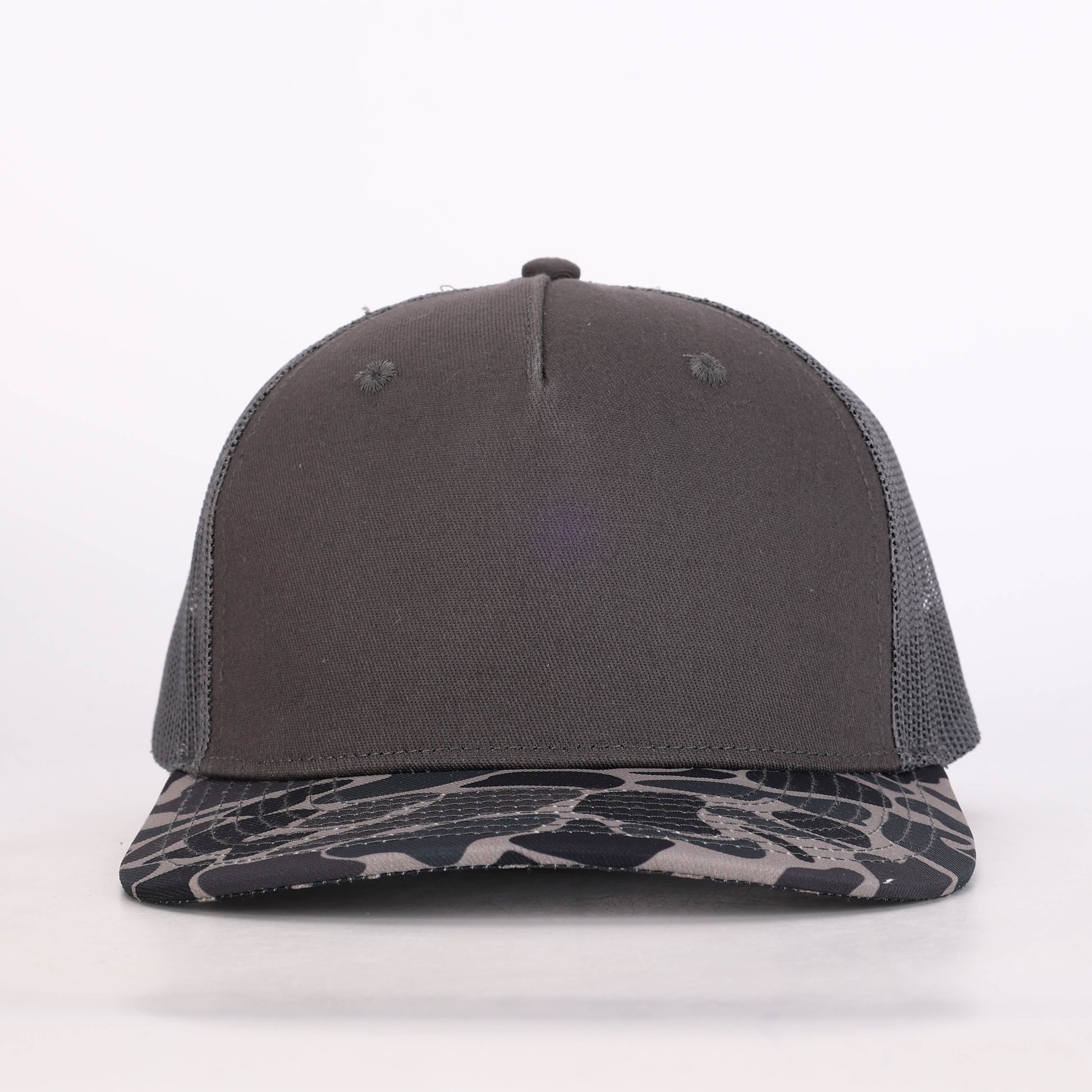 Custom Duck Camo Leather Patch Trucker Hat Cascade Camo Hat Von Burton Supply   