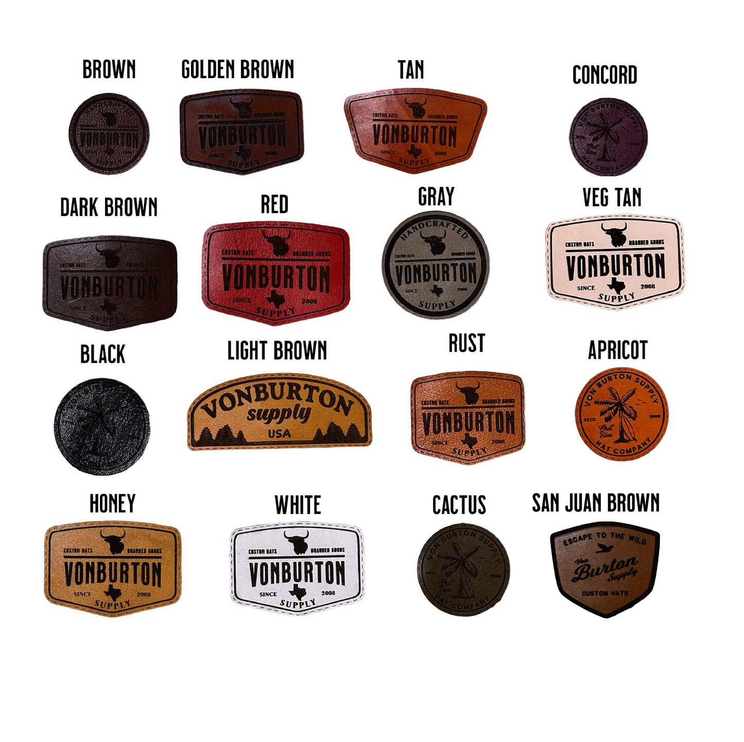Custom Leather Hat Patches Custom Leather Hat Patches Von Burton Supply   