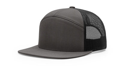 custom patch hats, custom hats, custom richardson 168 7 panel hat black charcoal