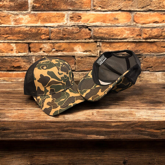 Platte River Retro Duck Camo Trucker Hat Duck Camo Hat Von Burton Supply   