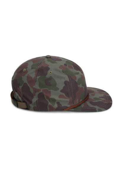 imperial dna frog camo rope hat green, imperial camo rope hat, camo rope hat, frog camo hats, custom camo leather patch hats, custom camo patch hats