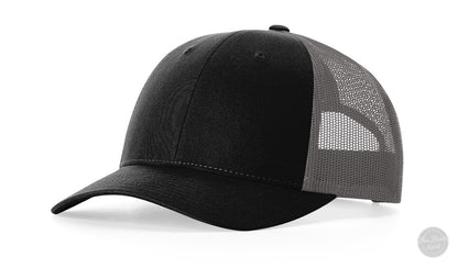 Richardson 115 LP Low Profile Custom Leather Patch Hat-Richardson-Black/Charcoal-Von Burton Supply Co.