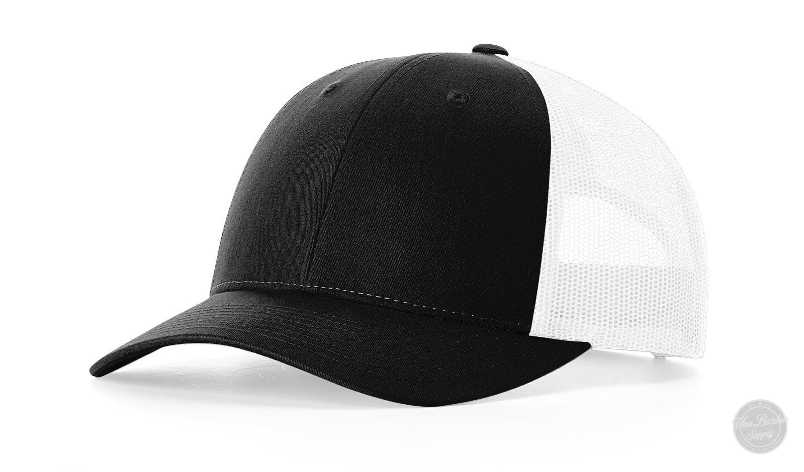 Richardson 115 LP Low Profile Custom Leather Patch Hat-Richardson-Black/White-Von Burton Supply Co.