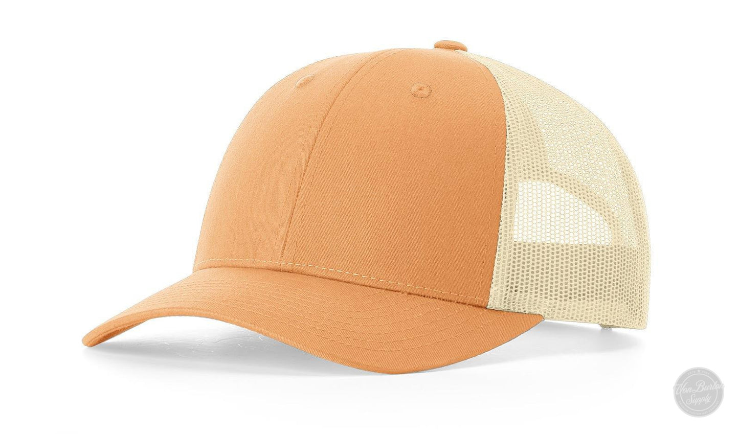 Richardson 115 LP Low Profile Custom Leather Patch Hat-Richardson-Peach/Birch-Von Burton Supply Co.