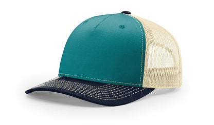 Richardson 112 FP Trucker Color Patch Hat Hat Richardson Blue Teal/Birch/Navy  