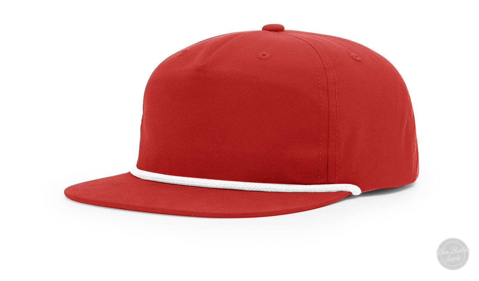 Richarson 256 Umpqua Rope Custom Leather Patch Hat-Red/White-Von Burton Supply Co.-Custom Leather Patch Hats in Houston Texas, Custom Richardson 256 Umpqua Leather Patch Hats, custom richardson trucker patch hats