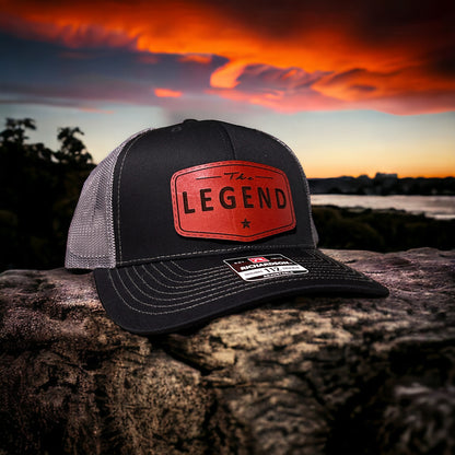 matching the legend the legacy hats for father and son, fathers days hats, fathers day gifts, legend and legacy hats for father and son, father and son hats, legend legacy hats, custom leather patch hats, leather patch hats, custom patch hats, custom hats, custom caps, custom tumblers