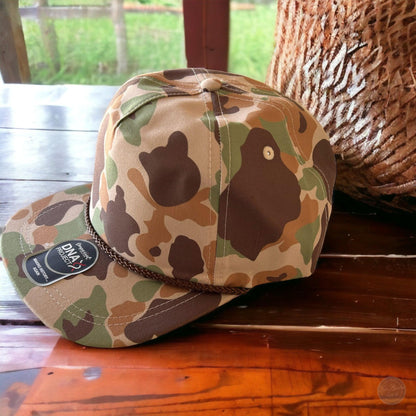 imperial dna frog camo rope hat, custom camo rope patch hat, custom hawaiian floral rope patch hats, floral flower rope hawaiian rope grandna hats, custom floral hawaiian rope hats, camo rope patch hats, vintage camo rope hats, grandpa rope hats