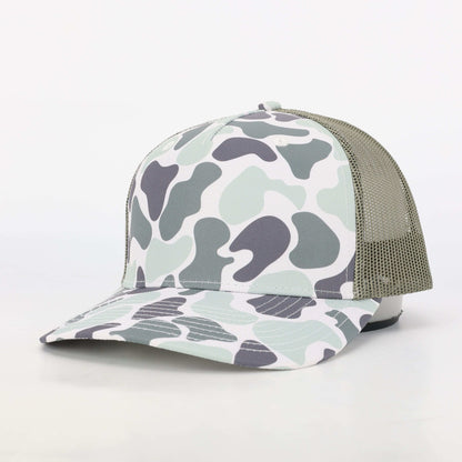 Duck Camo Trucker Hat Marsh Creeper Sage  Von Burton Supply   