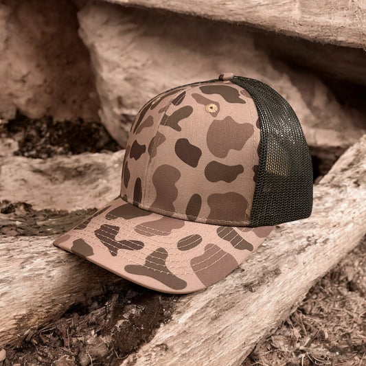 Custom Duck Camo 6 Panel Trucker Hat Marsh Bark Camo Rope Hat Von Burton Supply