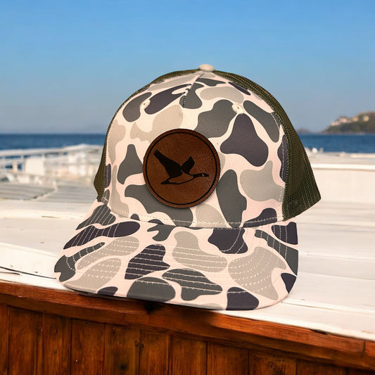 Duck Camo Five Panel Trucker Hat Marsh Creeper Hat Von Burton Supply   