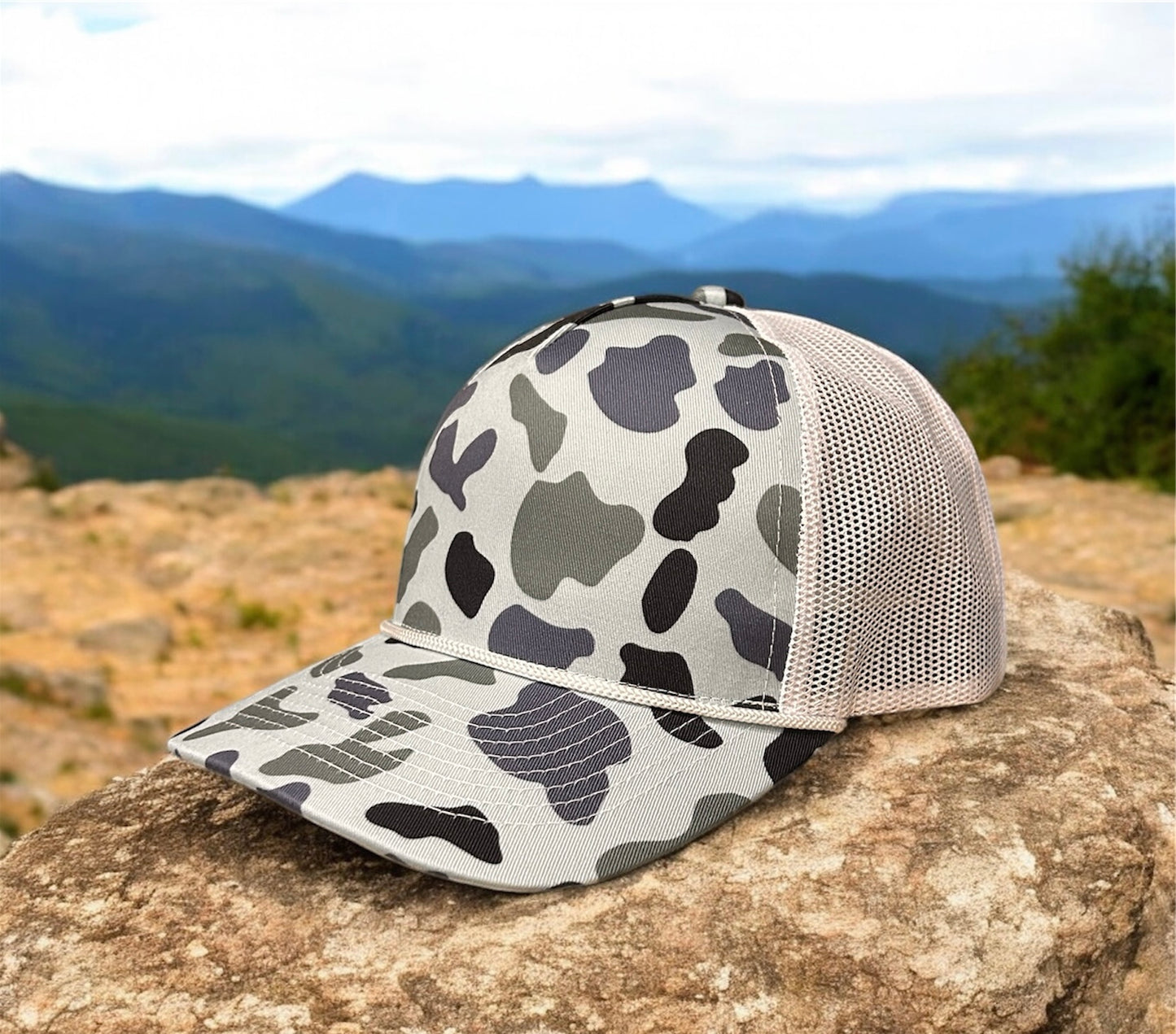 Custom Duck Camo 5 Panel Trucker Rope Hat Camper Camo 5 Panel Hat Von Burton Supply