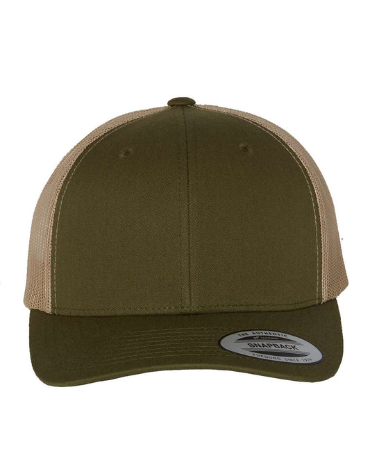 Yupoong Classics Retro Trucker Patch Hat Camo Hat Yupoong Moss/Khaki  