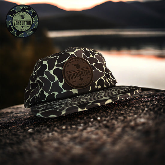 custom leather patch hats, leather patch hats, custom rope hats, custom richardson leather patch trucker hats, custom patch hats, custom hats, custom hat patches, custom leather hat patches, duck camo hats, camo rope hats, camo leather patch hats, custom hat patches