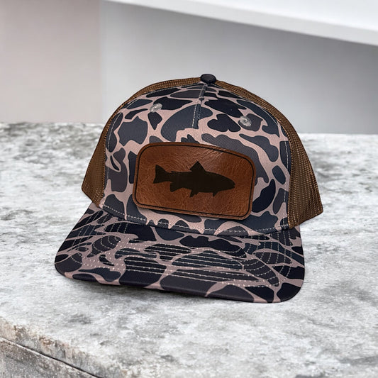 Duck Camo Elk Ridge Leather Patch Hat Camo Hat Von Burton Supply   